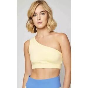 NWT Fourlaps Solo Bra SIZE L Banana Yellow Sports Athletic Compression NEW